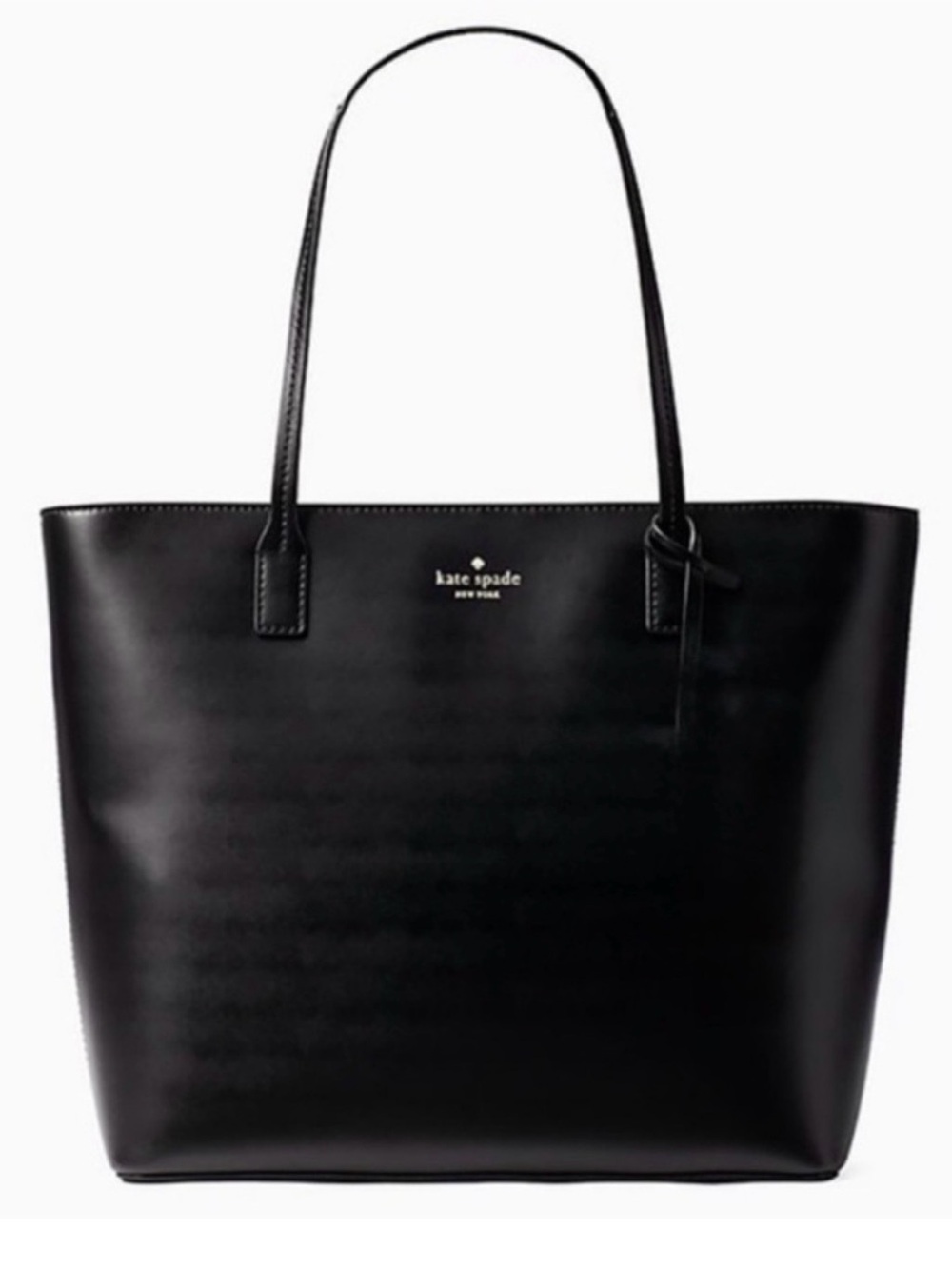 KATE SPADE ♠️ New York 🖤Grecia🖤 KEARNY STREET BLACK LEATHER TOTE BAG 🌟EUC🌟